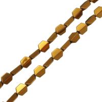 Non Magnetic Hematite Beads, gold plated coffee, 7.50x6x3mm, Hole:Approx 1mm, Approx 55PCs/Strand, Sold Per Approx 16 Inch Strand