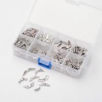 Tibetan Style Jewelry Beads, with Plastic Box, antique silver color plated, mixed, lead & cadmium free, 10-30mm, Hole:Approx 1mm, Approx 240PCs/Box, Sold By Box