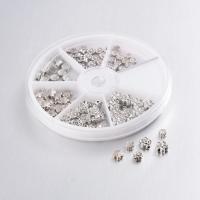 Zinklegierung Perle, mit Kunststoff Kasten, antik silberfarben plattiert, gemischt, frei von Blei & Kadmium, 4.5-7mm, Bohrung:ca. 1mm, ca. 120PCs/Box, verkauft von Box