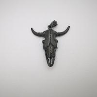 Stainless Steel Animal Pendants, Bull, plated, Unisex & blacken, more colors for choice, 57x64mm, Hole:Approx 2-4mm, Sold By PC