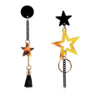 Asymmetric Earrings Zinc Alloy with Acrylic stainless steel post pin Star gold color plated with painted & for woman lead & cadmium free  Sold By Pair