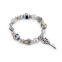 Crystal Bracelets Zinc Alloy with Crystal & Acrylic antique silver color plated Bohemian style & for woman & faceted lead & cadmium free Sold Per Approx 6 Inch Strand