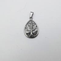 Stainless Steel Pendants Tree gold color plated Unisex & blacken Sold By PC
