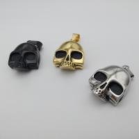 Přívěsky lebka z nerezové oceli, Nerez, á, unisex & Halloween Šperky dárek & černat, více barev na výběr, 25.7x37.5mm, Prodáno By PC