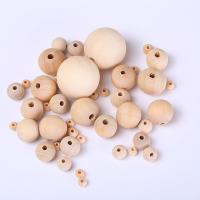Wood Beads, Round, DIY & different size for choice, original color, Hole:Approx 1mm, Sold By Bag