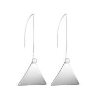 Tibetan Style Drop Earrings, iron earring hook, Geometrical Pattern, silver color plated, for woman & matte, lead & cadmium free, 35x100mm, Sold By Pair
