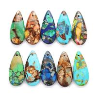 Natural Imperial Jasper Pendants, Impression Jasper, Teardrop, more colors for choice, 15x35mm, 20x50mm, Hole:Approx 1.5mm, 3PCs/Lot, Sold By Lot