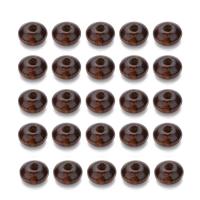 Miçangas de madeira, Rondelle, café escuro, 7x12mm, Buraco:Aprox 3mm, 200PCs/Bag, vendido por Bag