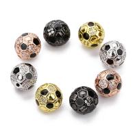 Cubic Zirconia Micro Pave Brass Beads, Round, plated, micro pave cubic zirconia, more colors for choice, nickel, lead & cadmium free, 10mm, Hole:Approx 1mm, 2PCs/Bag, Sold By Bag