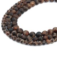Natuurlijke Tibetaanse Agaat Dzi Beads, Ronde, verschillende grootte voor keus, Gat:Ca 1mm, Per verkocht Ca 15 inch Strand