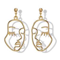Zinc Alloy Drop Earrings stainless steel post pin gold color plated for woman lead & cadmium free Sold By Pair
