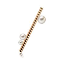 Tibetan Style Brooch, with ABS Plastic Pearl, gold color plated, for woman, lead & cadmium free, 20x62mm, Sold By PC