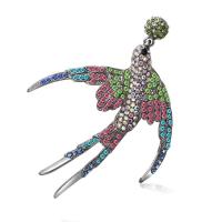 Zinc Alloy Brooches Dove platinum color plated for woman & with rhinestone lead & cadmium free Sold By PC