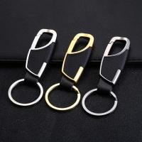 Zinc Alloy Key Clasp with PU Leather plated for man lead & cadmium free Sold By PC