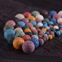 Natural Lava Beads, Round, different size for choice & no hole, more colors for choice, 2Strands/Bag, Sold By Bag