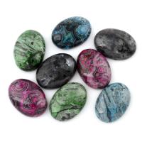 Ripple Gemstone Cabochon, Flat Oval, flat back, more colors for choice, 18x25x7mm, 5PCs/Bag, Sold By Bag