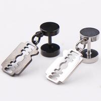 Titanium Steel Piercing Earring, Razor Blade, plated, Unisex, more colors for choice, 8x15mm, 1mm, 10PCs/Lot, Sold By Lot