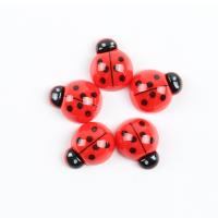 Mode Harpiks Cabochoner, Resin, Ladybug, forskellig størrelse for valg & flad bagside, rød, 10pc'er/Lot, Solgt af Lot