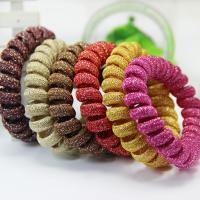 Phone Wire Hair Elastic, Cloth, durable & for woman, Random Color, 60mm, 10PCs/Lot, Sold By Lot