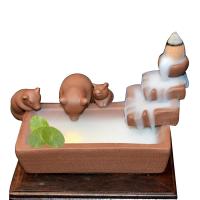 Backflow Incense Burner, Purple Clay, 130x50x90mm, Sold By PC