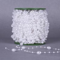 Beaded Garland Trim & Strand ABS Plastic Pearl with plastic spool Oval 3mm Sold By Lot