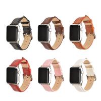 Watch Bands, Leather, with Stainless Steel, durable & for apple watch & Unisex & different size for choice, more colors for choice, Length:Approx 8 Inch, Sold By PC