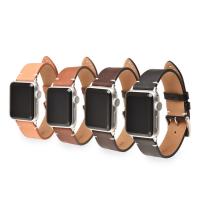 Watch Bands, Leather, with Stainless Steel, durable & for apple watch & Unisex & different size for choice, more colors for choice, Length:Approx 9 Inch, Sold By PC