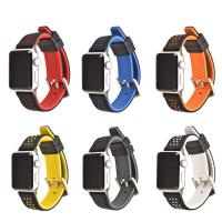 Bracelets de montre, silicone, avec acier inoxydable, durable & pour montre apple & unisexe & normes différentes pour le choix, plus de couleurs à choisir, Longueur:Environ 8 pouce, Vendu par PC