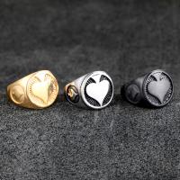 Inox ljudi prst prsten, Nehrđajući čelik, pozlaćen, različite veličine za izbor & za čovjeka & pocrniti, više boja za izbor, Rupa:Približno 3-5mm, Prodano By PC