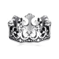 Hombres de acero inoxidable anillo del dedo, Corona, diverso tamaño para la opción & para hombre & ennegrezca, Vendido por UD