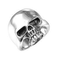 خاتم إصبع الرجل الفولاذ المقاوم للصدأ, جمجمة, حجم مختلفة للاختيار & للرجل & أسود, تباع بواسطة PC