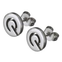 Stainless Steel Stud Earrings, for woman, original color, 8x8x12mm, 10Pairs/Lot, Sold By Lot