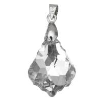 Stainless Steel Pendant with Crystal Teardrop faceted original color Approx 3.5mm Sold By PC