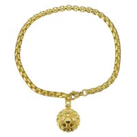 Jewelry Cruach dhosmálta Bracelet, Flower, dath an óir plated, bracelet charm & slabhra bosca & do bhean, 15x7.5mm, 4mm, Díolta Per Thart 7.5 Inse Snáithe