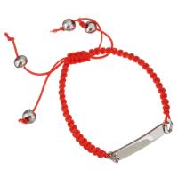 acier inoxydable bracelet de Woven Ball, avec corde en nylon, réglable & pour femme, couleur originale, 36x6mm, 6mm, Vendu par Environ 6-9 pouce brin