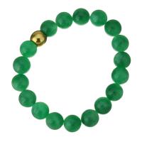 окрашенная Jade браслет, с нержавеющая сталь, плакирован золотом, Женский, 10mm, Продан через Приблизительно 7 дюймовый Strand