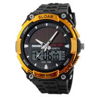SKmei® Reloj para hombre, silicona, con dial de plástico & acero inoxidable, chapado, 50M impermeable & ajustable & LED, más colores para la opción, 44x44x15mm, longitud:aproximado 9.4 Inch, Vendido por UD