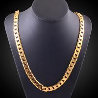 Mässing Chain Necklace, guldfärg pläterade, ormkedja & för kvinna, 8mm, Såld Per Ca 20 inch Strand