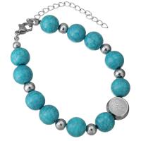 Fashion Turquoise Bracelets Stainless Steel with 2Inch extender chain Christian Jewelry & for woman original color 12mm 10mm Sold Per Approx 6.5 Inch Strand