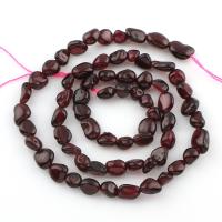Natürlicher Granat Perlen, Klumpen, 6x8mm, Bohrung:ca. 1mm, verkauft per ca. 15 ZollInch Strang
