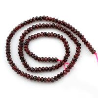 Natürlicher Granat Perlen, Rondell, verschiedene Größen vorhanden & facettierte, Bohrung:ca. 1mm, verkauft per ca. 15 ZollInch Strang