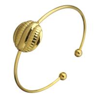 Bracelet en acier inoxydable, Placage de couleur d'or, pour femme, 19mm, 2mm, 6mm, Diamètre intérieur:Environ 58x55mm, Vendu par PC