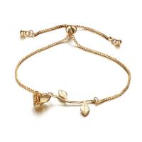 Zinc Alloy Bracelet Rose plated box chain & for woman nickel lead & cadmium free Sold Per Approx 9 Inch Strand