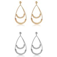 Tibetan Style Drop Earrings, stainless steel post pin, Teardrop, plated, for woman, more colors for choice, lead & cadmium free, 31x60mm, Sold By Pair