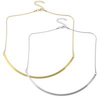 Stainless Steel Jewelry Necklace, with 2Inch extender chain, gold color plated, snake chain & for woman, 133x44mm, 1.5mm, Sold Per Approx 11 Inch Strand