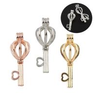 Brass Floating Locket Pendant, Key, plated, for 10mm beads & It could be opened and beads could be put inside. & hollow, more colors for choice, nickel, lead & cadmium free, 14x39x14mm, Hole:Approx 3x4mm, Sold By PC