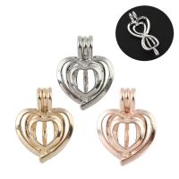 Brass Floating Locket Pendant, Heart, plated, for 8mm beads & It could be opened and beads could be put inside. & hollow, more colors for choice, nickel, lead & cadmium free, 17x22x9mm, Hole:Approx 3x4mm, Sold By PC
