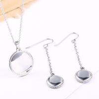 Fashion Stainless Steel Jewelry Sets earring & necklace plated oval chain & for woman Length Approx 18.1 Inch Sold By Set