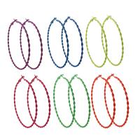 Jern Hoop Earring, malede, for kvinde, flere farver til valg, bly & cadmium fri, 60x73x2mm, Solgt af par
