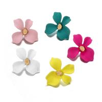 Zinc Alloy Stud Earring with Polymer Clay stainless steel post pin Flower plated for woman lead & cadmium free Sold By Pair